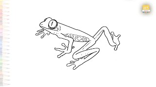 Redeyed tree frog drawing  Easy Art tutorials  How to draw tree frog step by step  artjanag [upl. by Wellington]