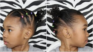 Easy Elastic Hairstyle For Toddler  Pinterest Inspired Hair Tutorial [upl. by Buehler634]