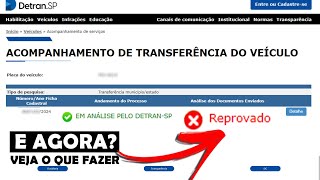 TRANSFERÊNCIA REPROVADA PELO DETRAN  COMO FAZER O ENVIO DA DOCUMENTAÇÃO [upl. by Aninahs335]