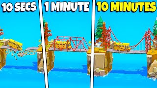 10 second 1 minute and 10 minute bridge builds in Poly Bridge 3 [upl. by Ikir568]