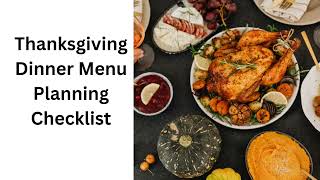 Thanksgiving Dinner Menu Planning Checklist [upl. by Trini481]