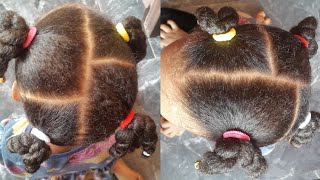 5 minutes 4 parts pigtails hairstyle best for children 😊 hairstyle [upl. by Lawford]