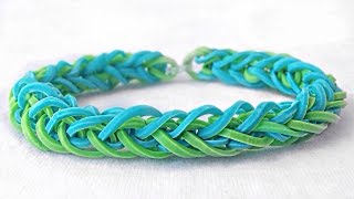 Como fazer pulseiras de elástico French Braid trançada LoomBands sem tear [upl. by Leunamesoj]