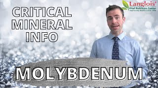 Critical Mineral Info MOLYBDENUM  Hair Tissue Mineral Analysis  Hair Test Review [upl. by Winnifred]