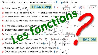 EXERCICE sur LES FONCTIONS niveau 1 bac SM et Sexp [upl. by Eibloc166]