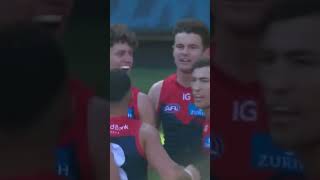 Tholstrups FIRST GOAL 😈😱 Two in a minute afl melbournefc footy [upl. by Nawyt645]