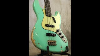 0386  J Bass aged quotSurf Greenquot matching headstock by Alnus Bass [upl. by Trauner749]