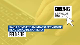 CorenRS  Como fazer online a renovação da carteira profissional tutorial [upl. by Hgiel]