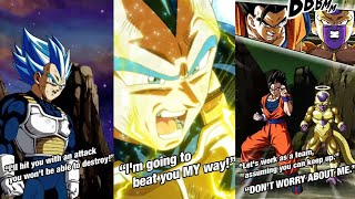 GLOBAL LR SSBE VEGETA ENGLISH ACTIVE SKILL REVIVAL SUPER ATTACKS  GOHAN amp FRIEZA [upl. by Magna]