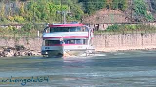 Rheinschifffahrt MS Boppard in der Loreley Passage zu Tal unterwegs im Oberen Mittelrheintal [upl. by Markos]