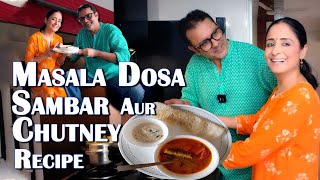 Dosa Recipe  Masala Dosa Recipe  Sambar Recipe  Coconut Chutney Recipe  South Indian Recipes [upl. by Hugues]