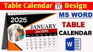 Table Calendar Design in MS Word DIY [upl. by Ahtreb]