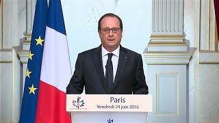 Hollande quotLe vote des Britanniques met gravement lEurope à lépreuvequot [upl. by Juta820]