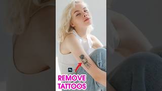 Remove Extreme Tattoos In Photoshop 👌shorts removetattoo short tattoo [upl. by Ahsrav]