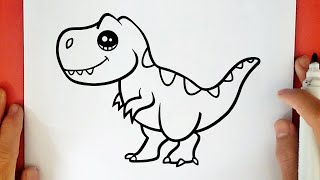 COMMENT DESSINER UN DINOSAURE TREX KAWAII [upl. by Inaffit784]