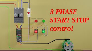 3phase motor startstop circuit Animated video [upl. by Yrebmik529]