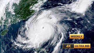 Timelapse of Super Typhoon Krathon 4K UHD Himawari Satellite Images Philippines and Taiwan Oct 2024 [upl. by Xylon]