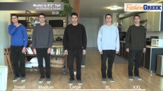 Mens Crew Neck Sweatshirt Sizing Video [upl. by Onaicilef506]