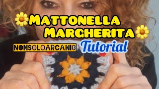 Come fare la mattonella GRANNY SQUARE MARGHERITA  base per la borsa postina [upl. by Enomes141]