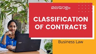 Classification of Contract Business Law Malayalam class  Bcom BBAMcom MBA JDCHDC [upl. by Naerad253]