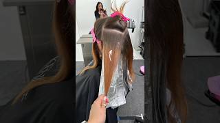 Use this technique to blend harsh lines of demarcation foilhighlights haireducation [upl. by Keryt]