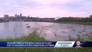 700 paddlers take to the Missouri River to race 340 miles across the state [upl. by Duomham59]