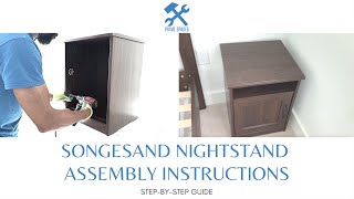 SONGESAND Nightstand Assembly Instructions Full Step by Step Assemby Instruction Guide [upl. by Jerrold478]