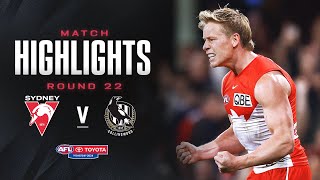 Sydney v Collingwood Highlights  Round 22 2024  AFL [upl. by Nereus]