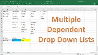 How To Create Multiple Dependent Drop Down Lists In Excel [upl. by Freed975]