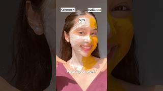 Korean rice face mask vs Indian besan turmeric face mask youtubeshorts skincare trendingshorts [upl. by Camile442]