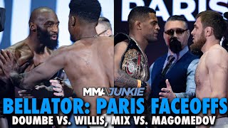 Bellator Paris Faceoffs Cedric Doumbe vs Jaleel Willis Gets HEATED Mix vs Magomedov Rematch [upl. by Afnin]