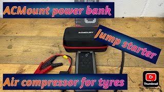 Acmount Car Jump Starter Review  Every car needs one of these with built in Air compressor [upl. by Nair]