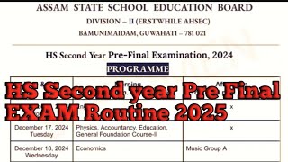 HS Second year Pre  final exam Routine 2025 ll HS second year ll [upl. by Enomal]