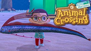 Catching An My First OARFISH in Animal Crossing New Horizons FREAK OUT [upl. by Astor]