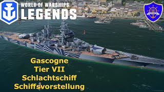 World of Warships Legends Gascogne Tier VII Schlachtschiff Schiffsvorstellung [upl. by Gingras]