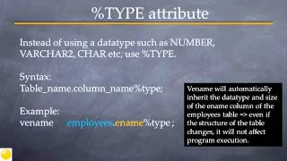 Oracle pl sql tutorial  TYPE and ROWTYPE 25 [upl. by Ardnusal8]