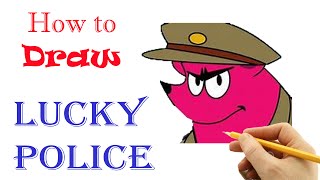 Happy lucky cartoon  pyar mohabbat happy lucky  how to draw Lucky Ki Policegiri Step by Step [upl. by Ermanno]