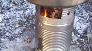 test dun réchaud à bois double combustion DIY [upl. by Farley909]