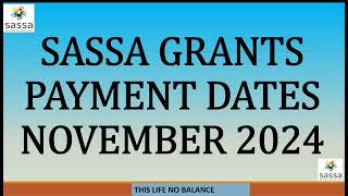 SASSA Payments Dates This Month November 2024 Old Age Grant [upl. by Enirrok]