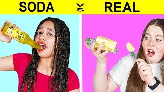 REAL FOOD VS SODA CHALLENGE [upl. by Thornie]