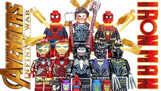 LEGO Avengers SpiderMan Iron Man Black Panther Venom amp Thor Unofficial Lego Minifigures [upl. by Attenaz254]