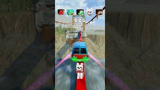 NOOB vs PRO vs HACKER vs HEROBRINE Car Jump Challenge 14 💀 🚗 shorts beamngdrive [upl. by Anyal]