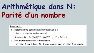 Arithmétique dans N parité dun nombre seconde et tronc commun [upl. by Aserehc]