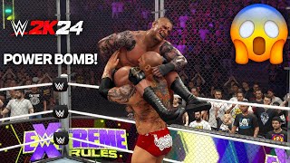 Batista vs Randy Orton  Steel Cage Match  WWE 2K24 PC 4K [upl. by Inuat]