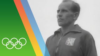 Emil Zátopeks long distance treble at Helsinki 1952  Epic Olympic Moments [upl. by Ikcaj]