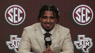 Texas AampMs Taurean York at SEC Media Days 2024 [upl. by Ronica]