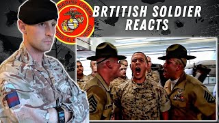 US Marine Corps Bootcamp Parris Island British Army Instructor Reacts [upl. by Stover234]