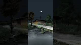 Beautiful Village Night footage clip in moon night shorts [upl. by Ahmar]