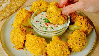 Baked cauliflower is better than meat Crispy baked cauliflower recipe Vegan ASMR cooking [upl. by Elatsyrk]