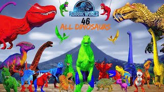 THE BEST ALL 46 DINOSAURS  JURASSIC WORLD EVOLUTION [upl. by Bettencourt]